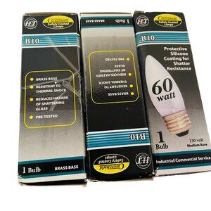 Vintage Feit Electric B10 60W Protective Silicone Coated Light Bulbs - 3 Pack Br